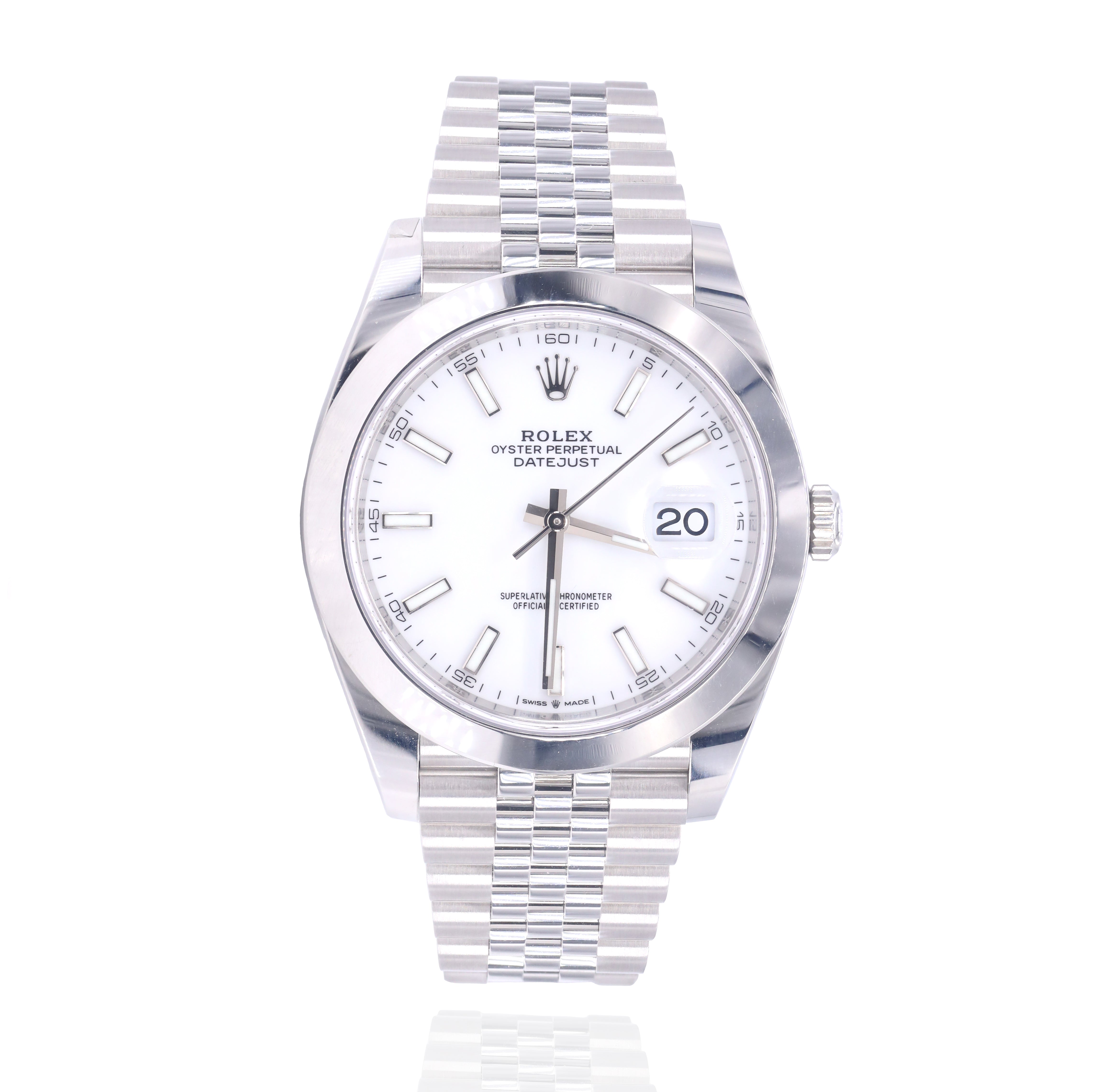 Rolex 126300 DateJust White Dial 41mm Smooth Bezel image