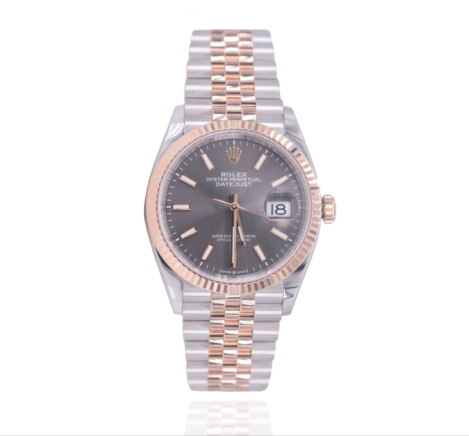 Rolex 126231 36mm DateJust Slate Stick Dial Fluted Bezel image